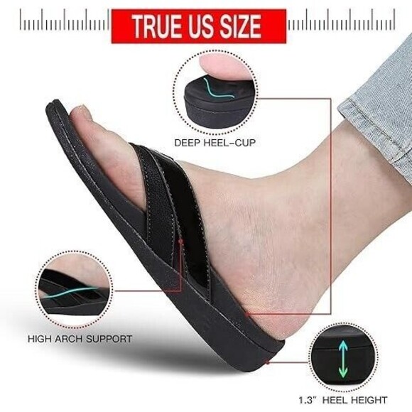 MEGNYA Comfortable Flip Flops for Women, Arch Support Walking Sandals Outdoor 9 - Picture 5 of 6